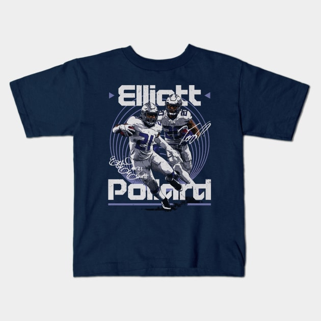 Ezekiel Elliott & Tony Pollard Dallas Duo Kids T-Shirt by Chunta_Design